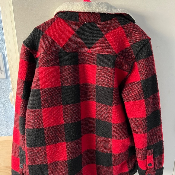 Pull&Bear Checked Sherpa Overshirt Jacket - Picture 2 of 3